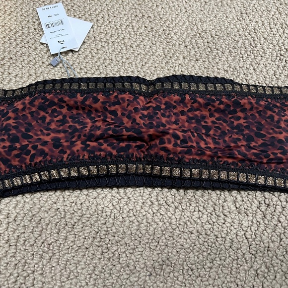 NWT Platinum Crochet Trim Bandeau Swim Bathing Suit by Solange Ferrarini - Picture 5 of 5